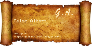 Geisz Albert névjegykártya